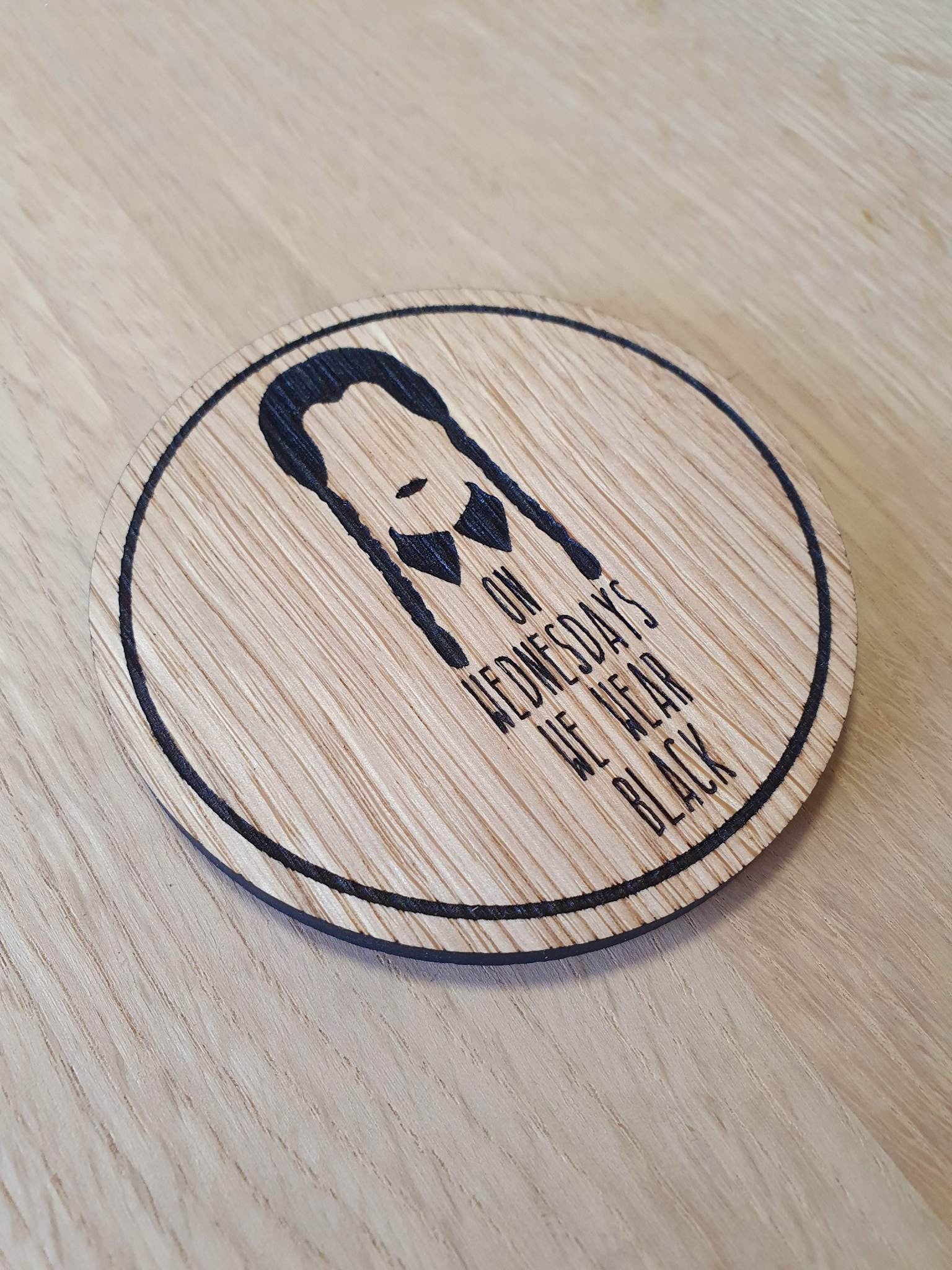 Laser cut wooden coaster. Wednesday Wear Black Mean Girls - Unique Gift lasercut