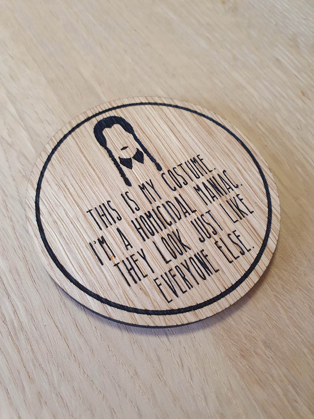 Laser cut wooden coaster. Wednesday Costume - Unique Gift lasercut