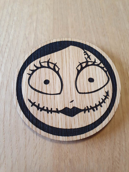 Laser Cut Sally Coaster: Nightmare Before Christmas, Oak Veneer