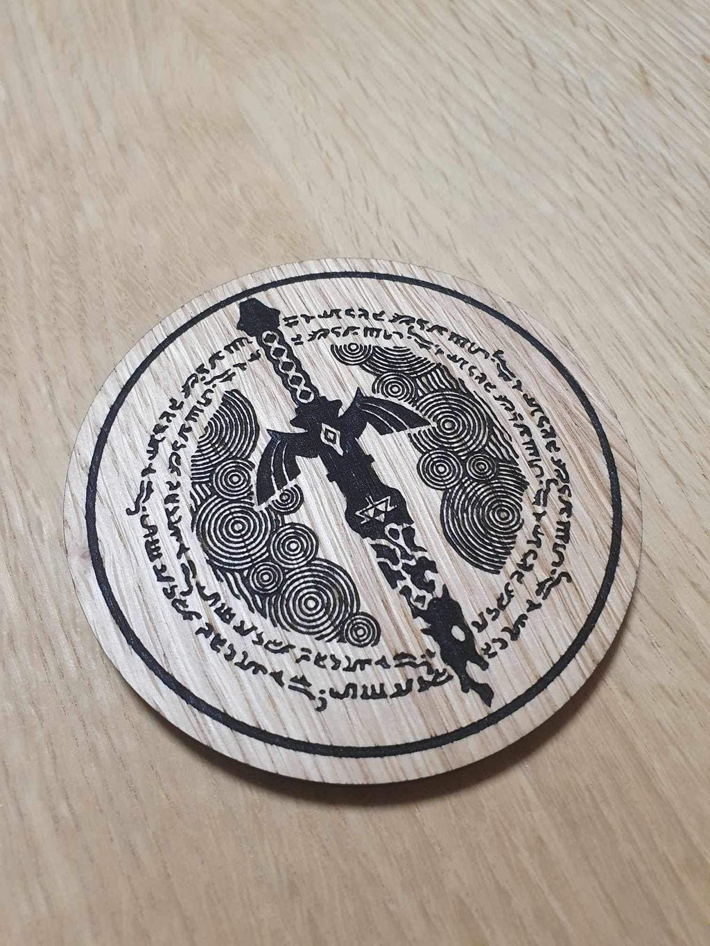 Laser cut wooden coaster. Legend Link Design - Unique Gift lasercut