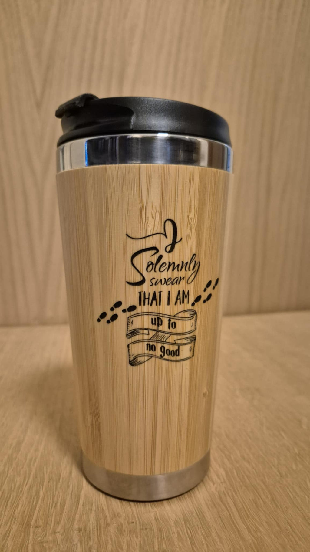 Lasercut Travel Mug personalised - Solemnly Swear Up To No Good
