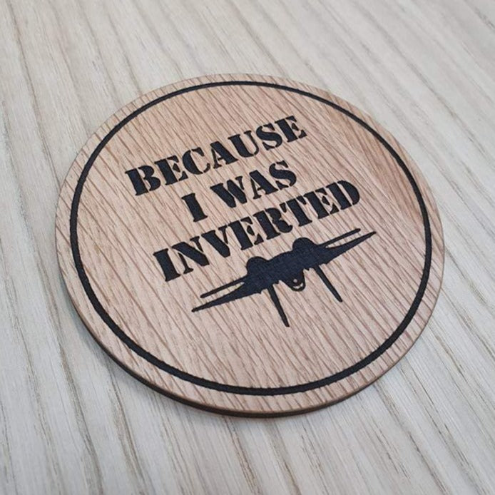 Laser cut wooden coaster personalised. Inverted Quote