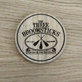 Laser cut wooden coaster personalised. 3 Broomsticks