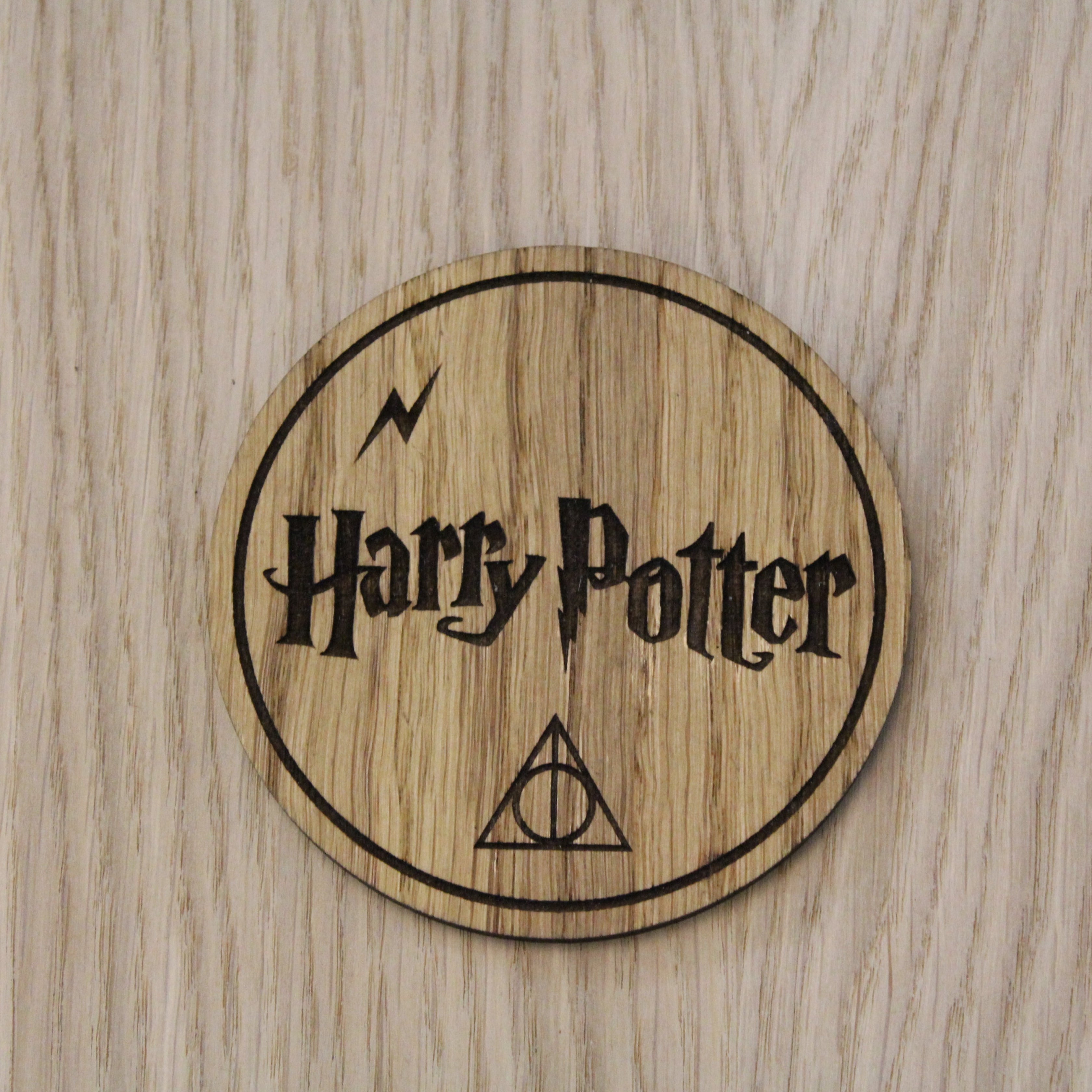 Laser cut wooden coaster. hP fanart