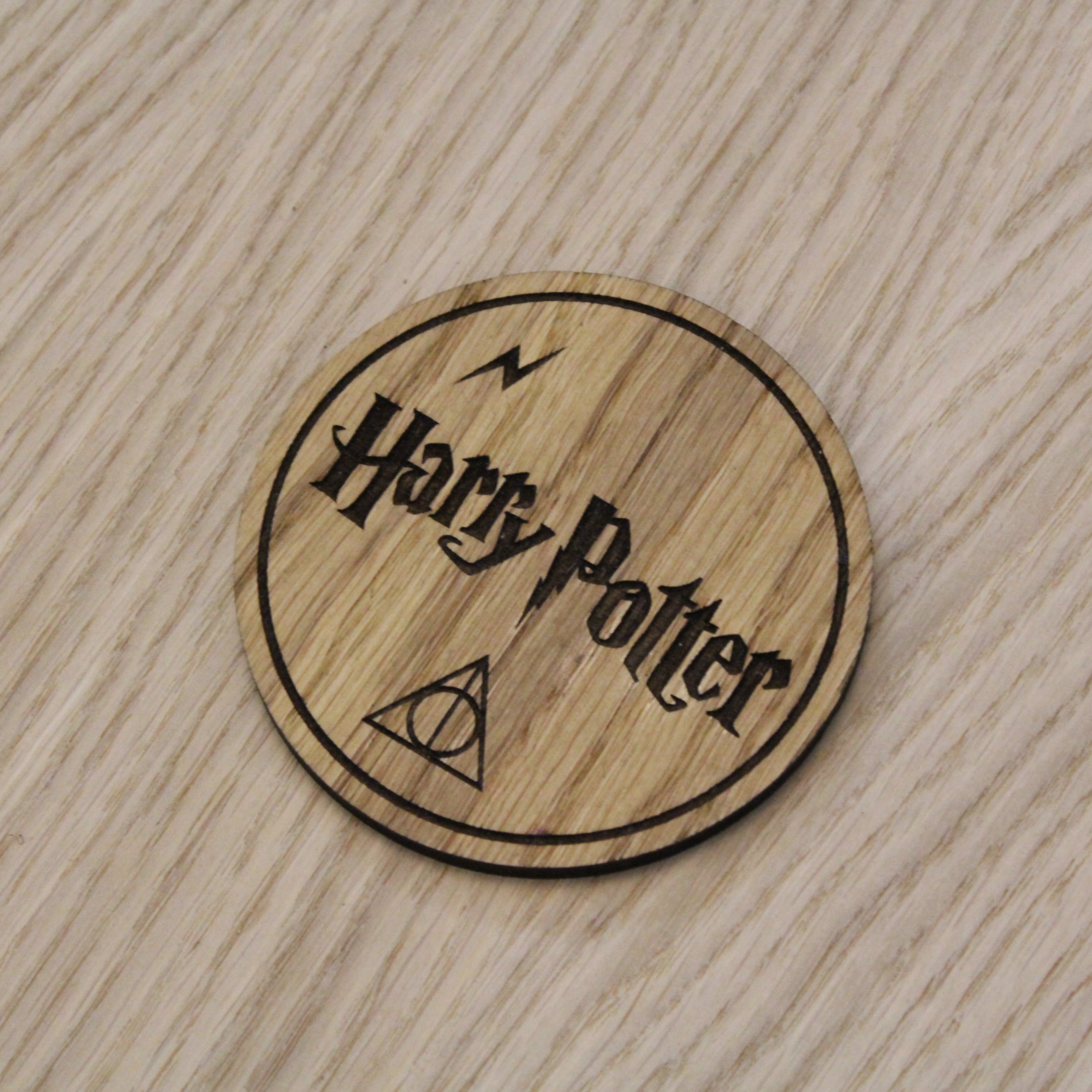 Laser cut wooden coaster. hP fanart