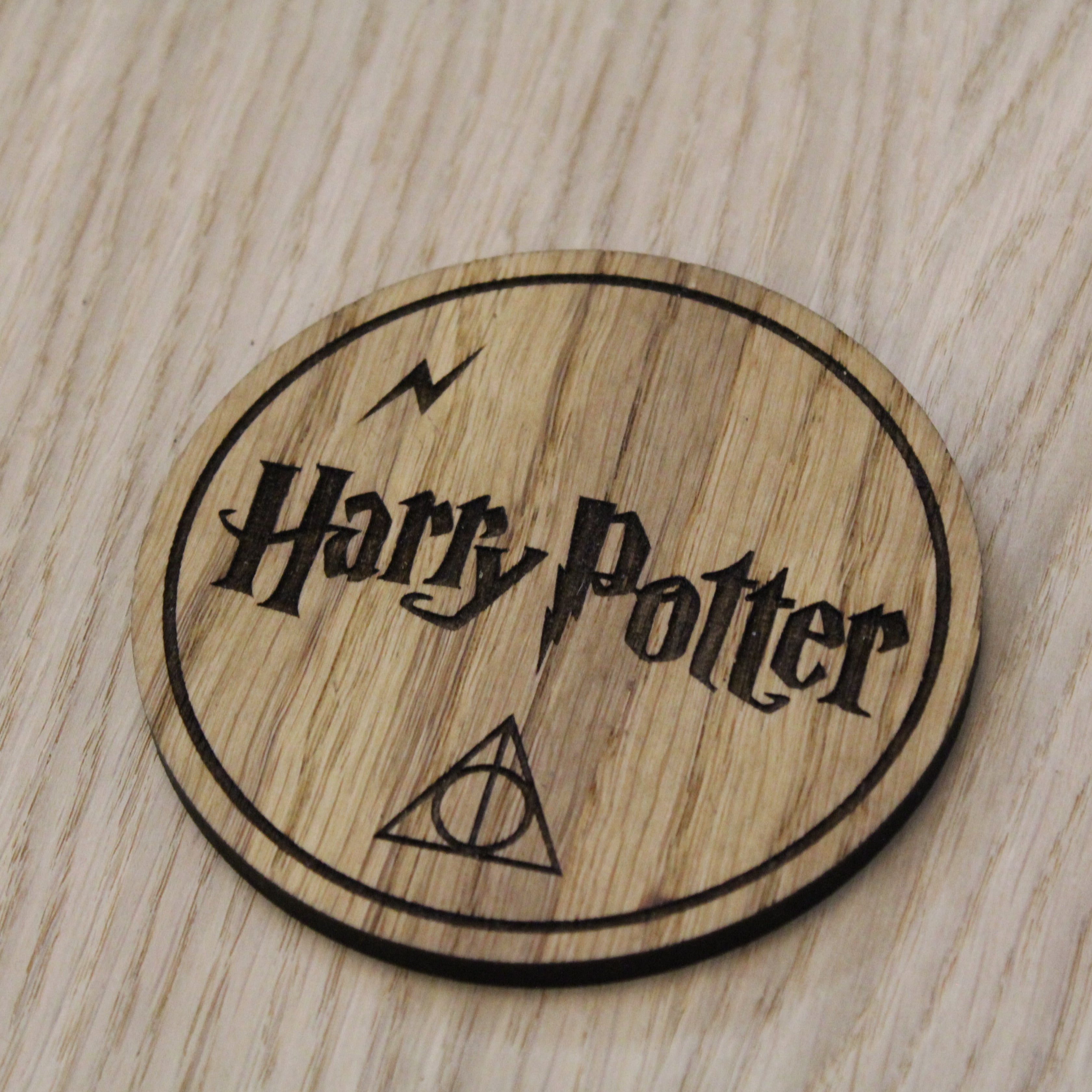 Laser cut wooden coaster. hP fanart