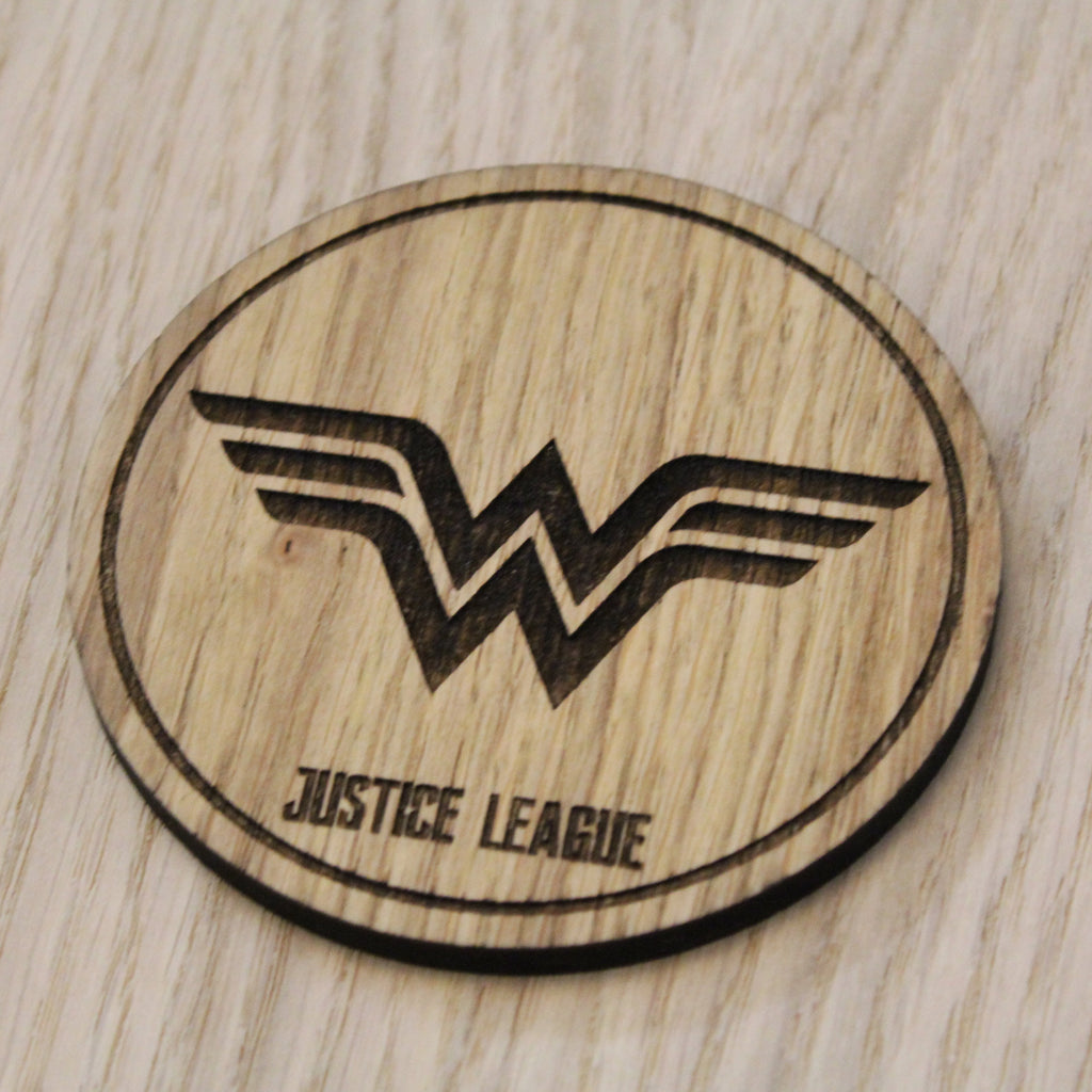 Laser cut wooden coaster. Wonder Woman