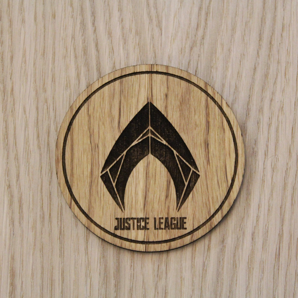 Laser cut wooden coaster. Aquaman
