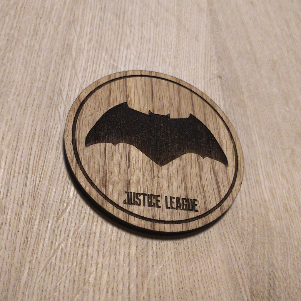Laser cut wooden coaster. Batman
