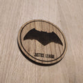 Laser cut wooden coaster. Batman
