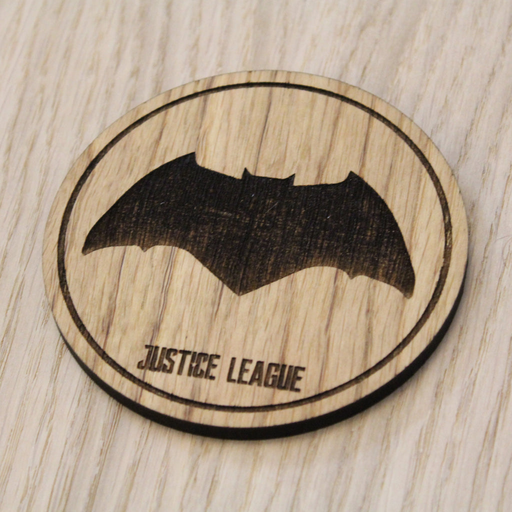 Laser cut wooden coaster. Batman