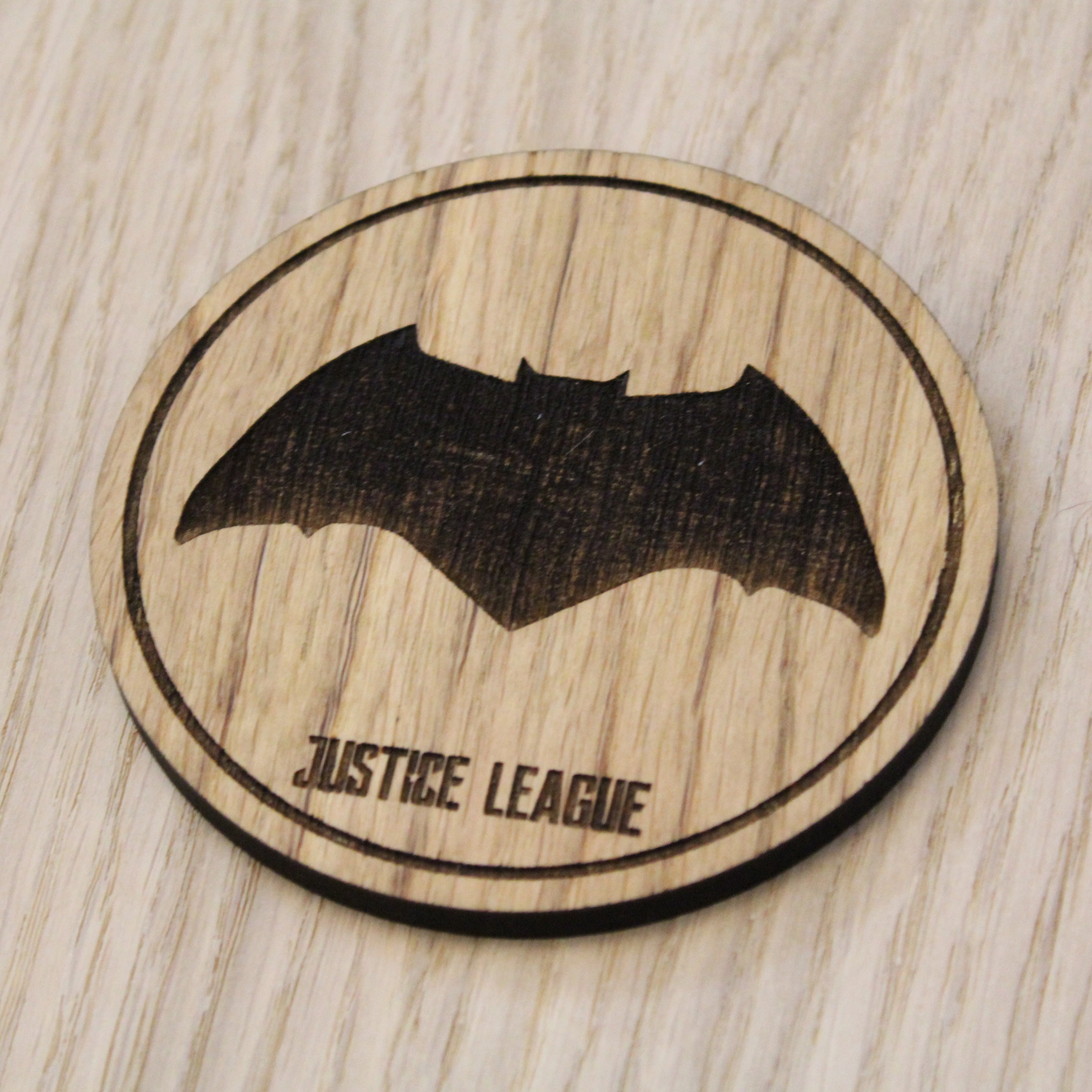 Laser cut wooden coaster. Batman