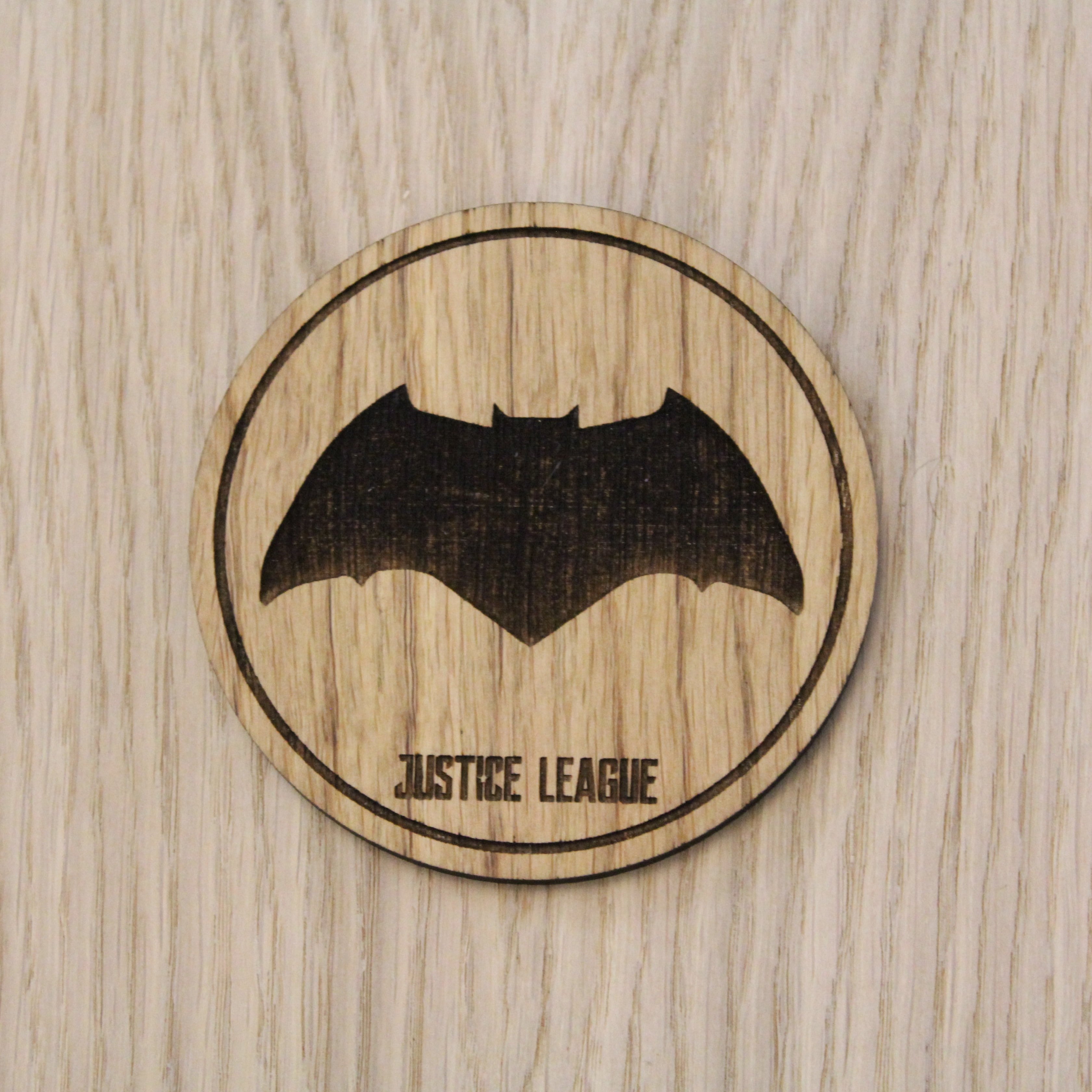 Laser cut wooden coaster. Batman