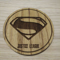 Laser cut wooden coaster. Superman