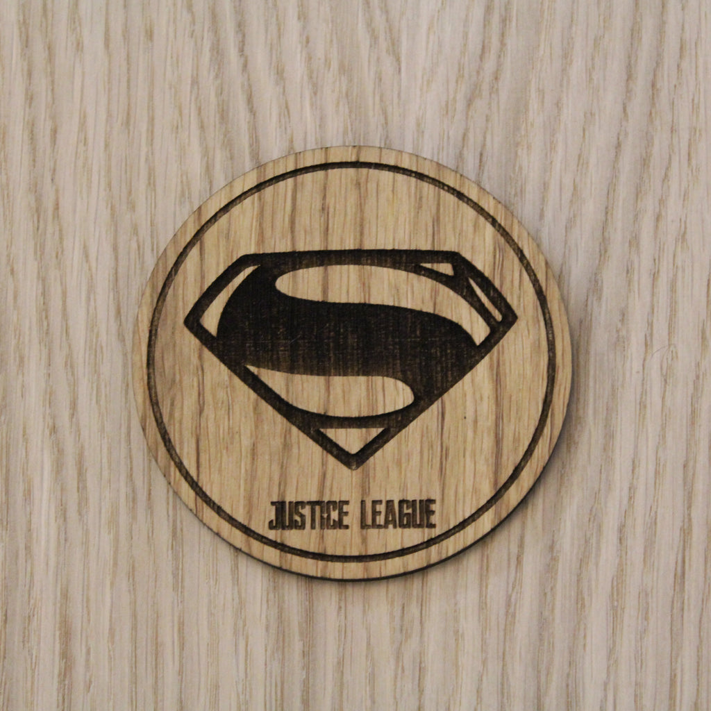Laser cut wooden coaster. Superman