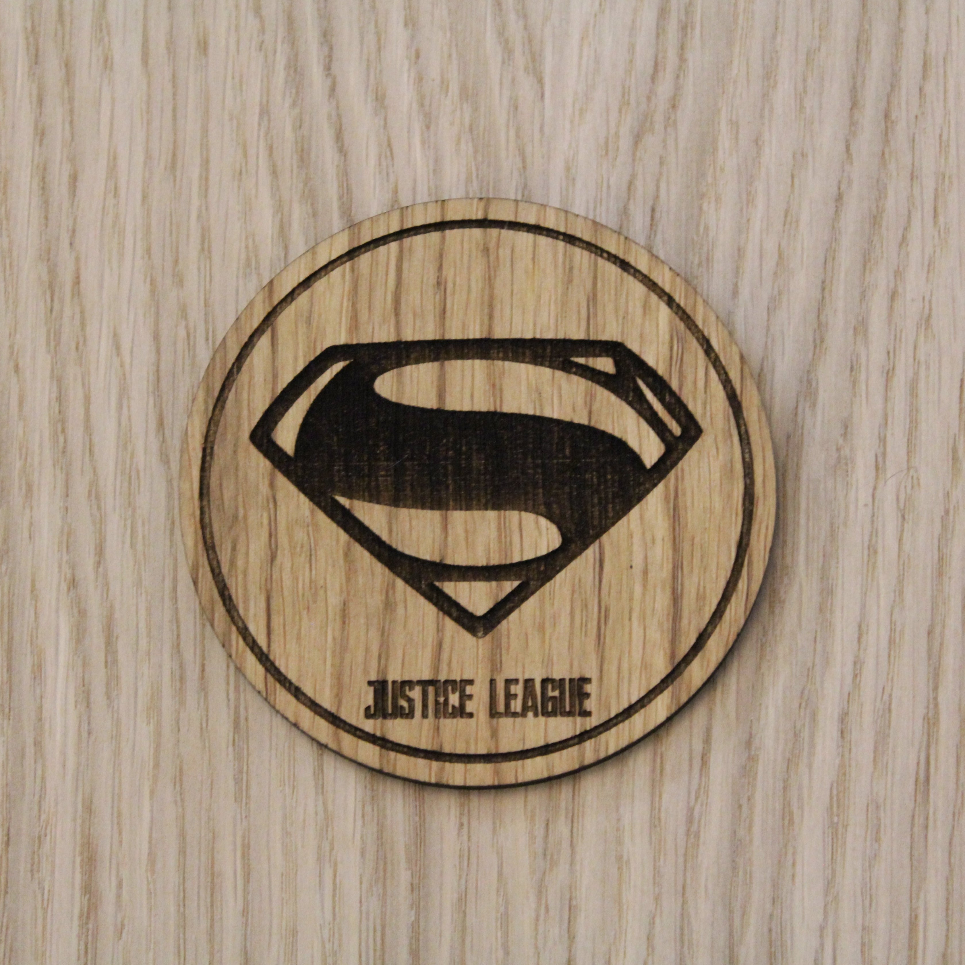 Laser cut wooden coaster. Superman