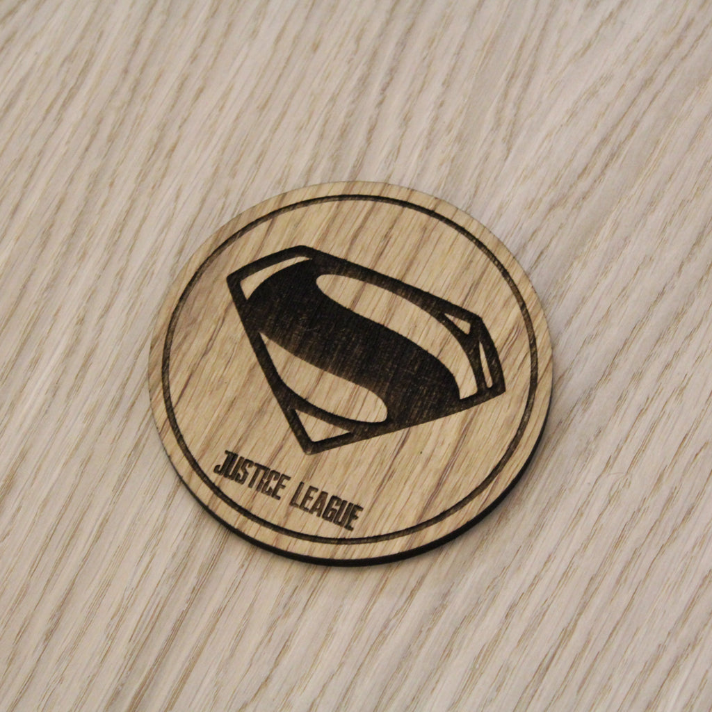 Laser cut wooden coaster. Superman