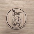 Laser cut wooden coaster personalised. homer definition