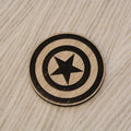 Laser cut wooden coaster. America Shield