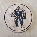 Laser cut wooden coaster. Hulk Character