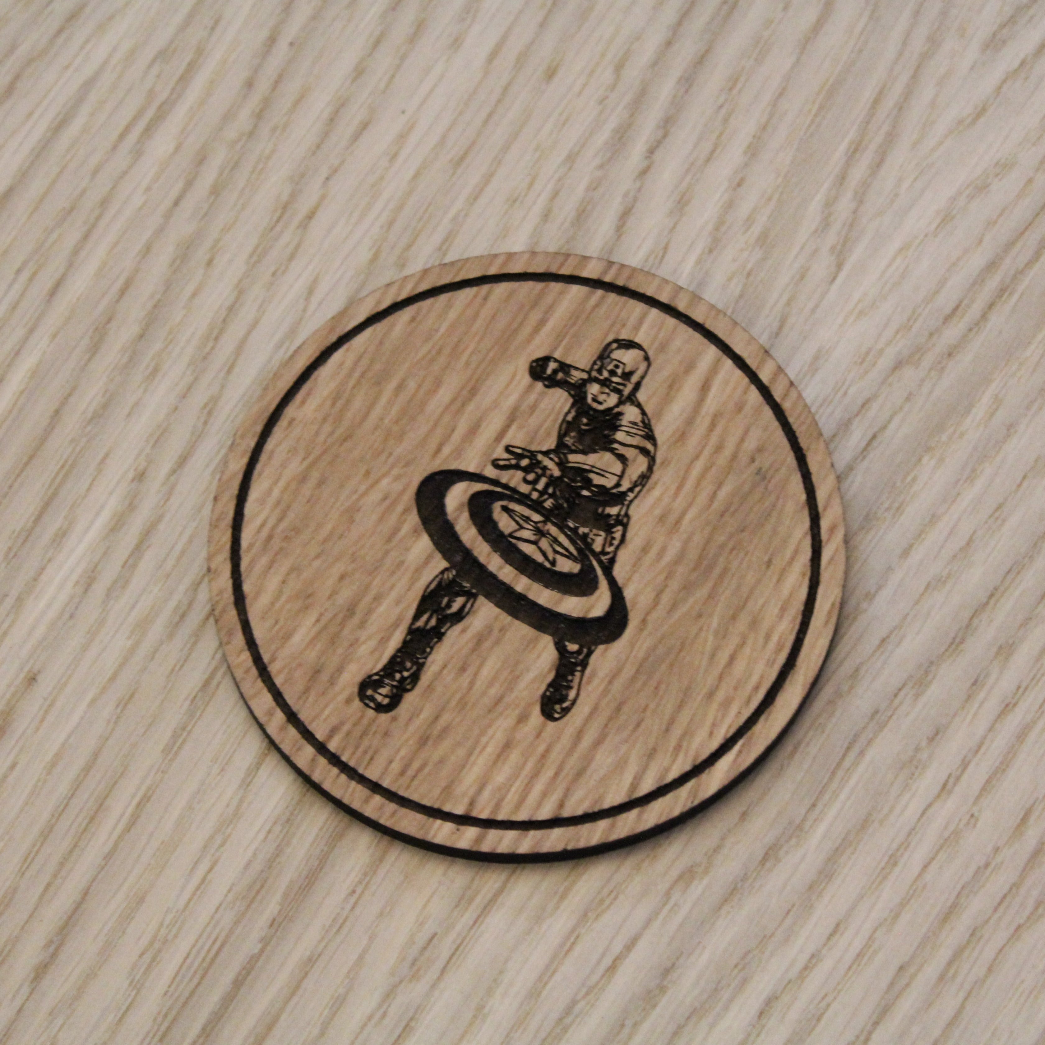 Laser cut wooden coaster personalised. Captain