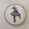 Laser cut wooden coaster personalised. Captain