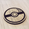 Laser cut wooden coaster. Ball