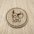 Laser cut wooden coaster. Eevee