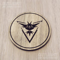 Laser cut wooden coaster personalised. Trainer Instinct