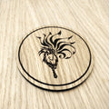 Laser cut wooden coaster. Eevee Nine Tails