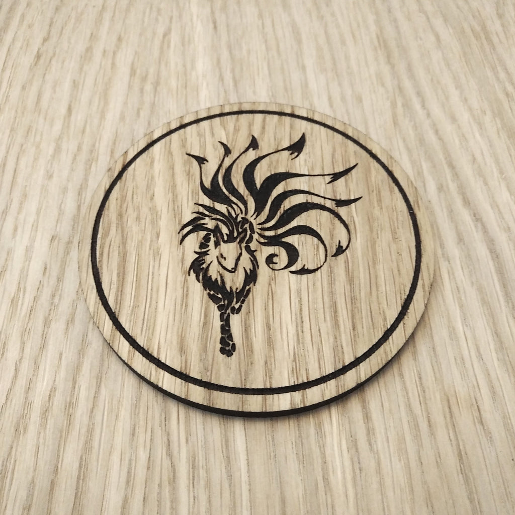 Laser cut wooden coaster. Eevee Nine Tails