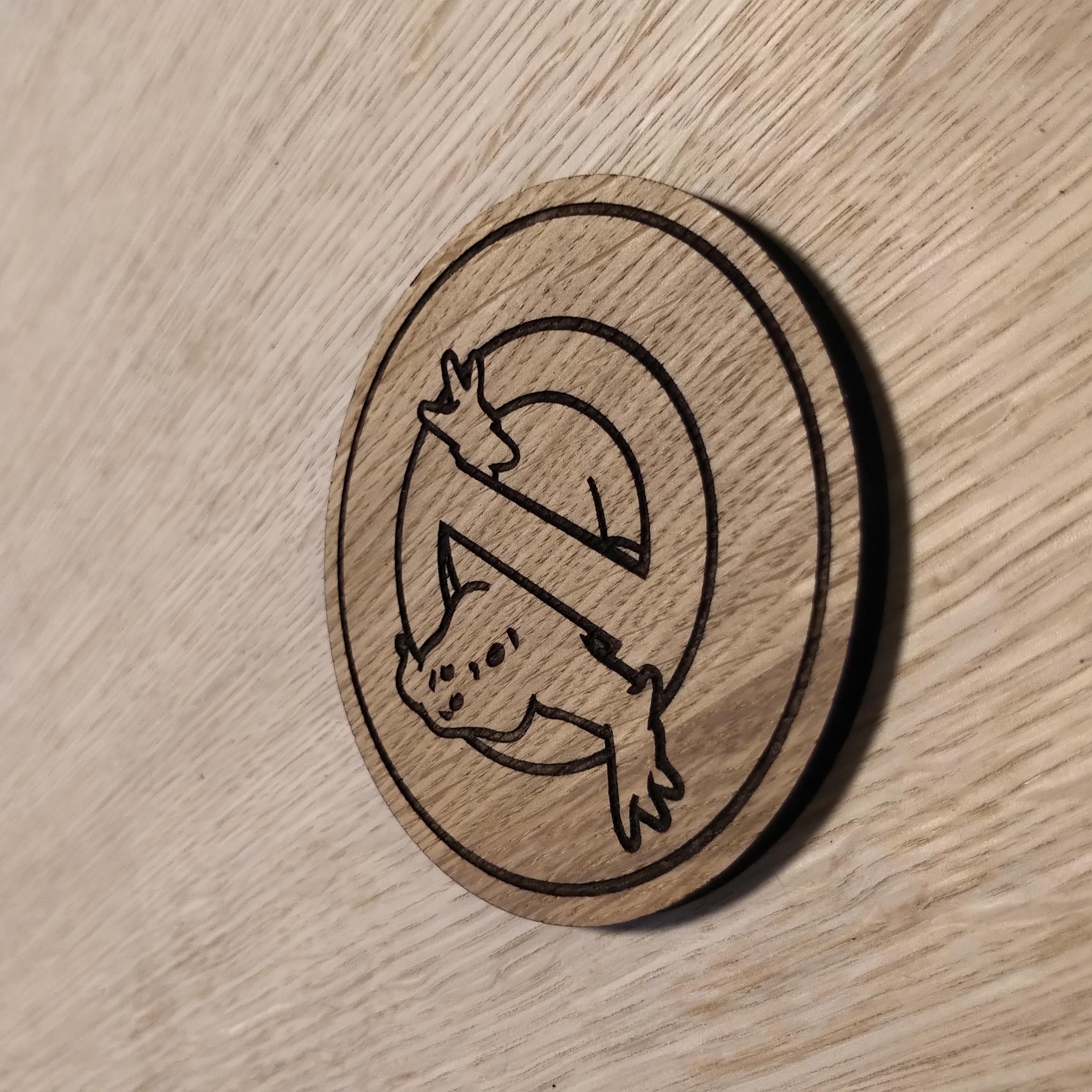 Laser cut wooden coaster. Ghostbust