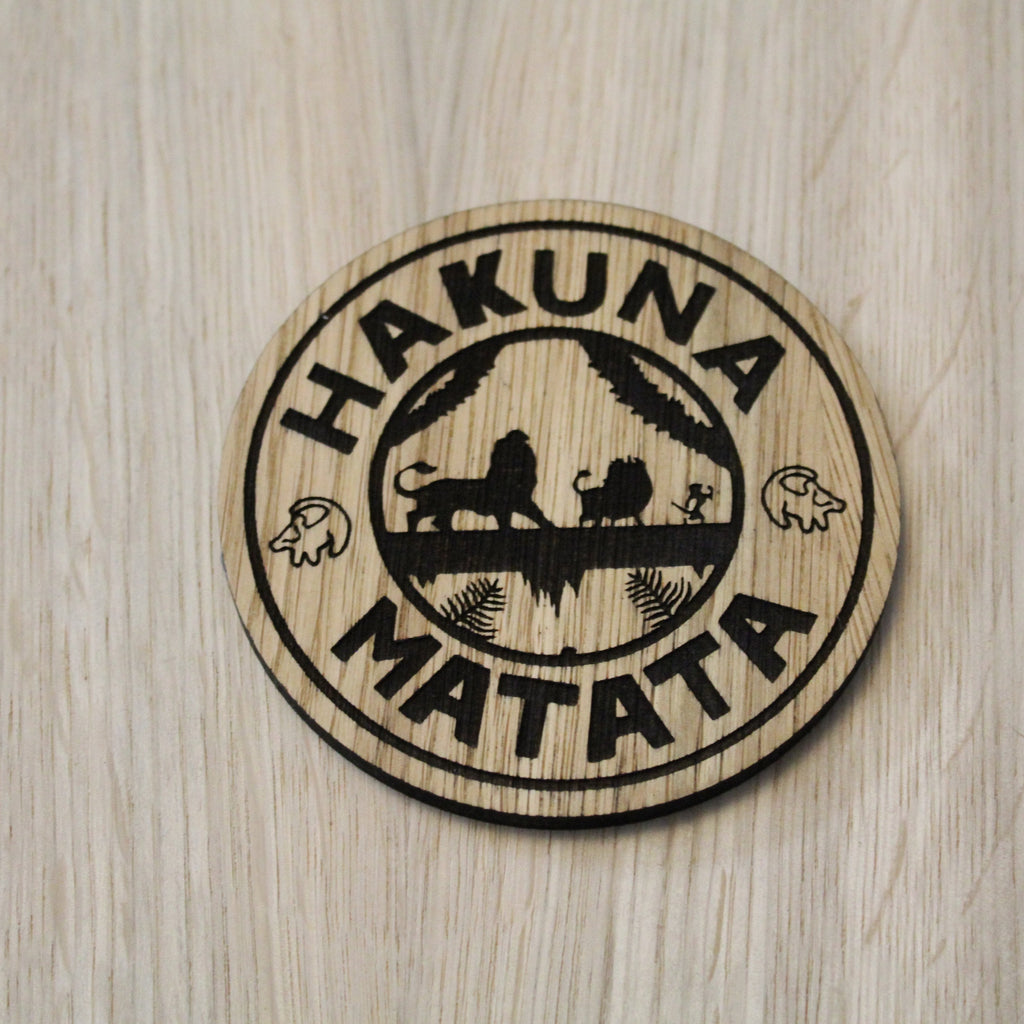 Laser cut wooden coaster. hakuna matata
