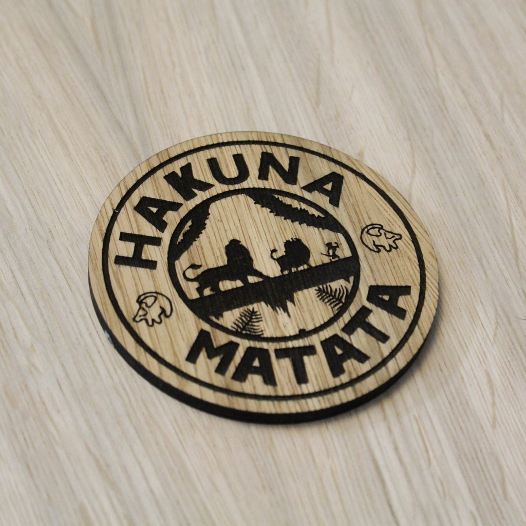 Laser cut wooden coaster. hakuna matata