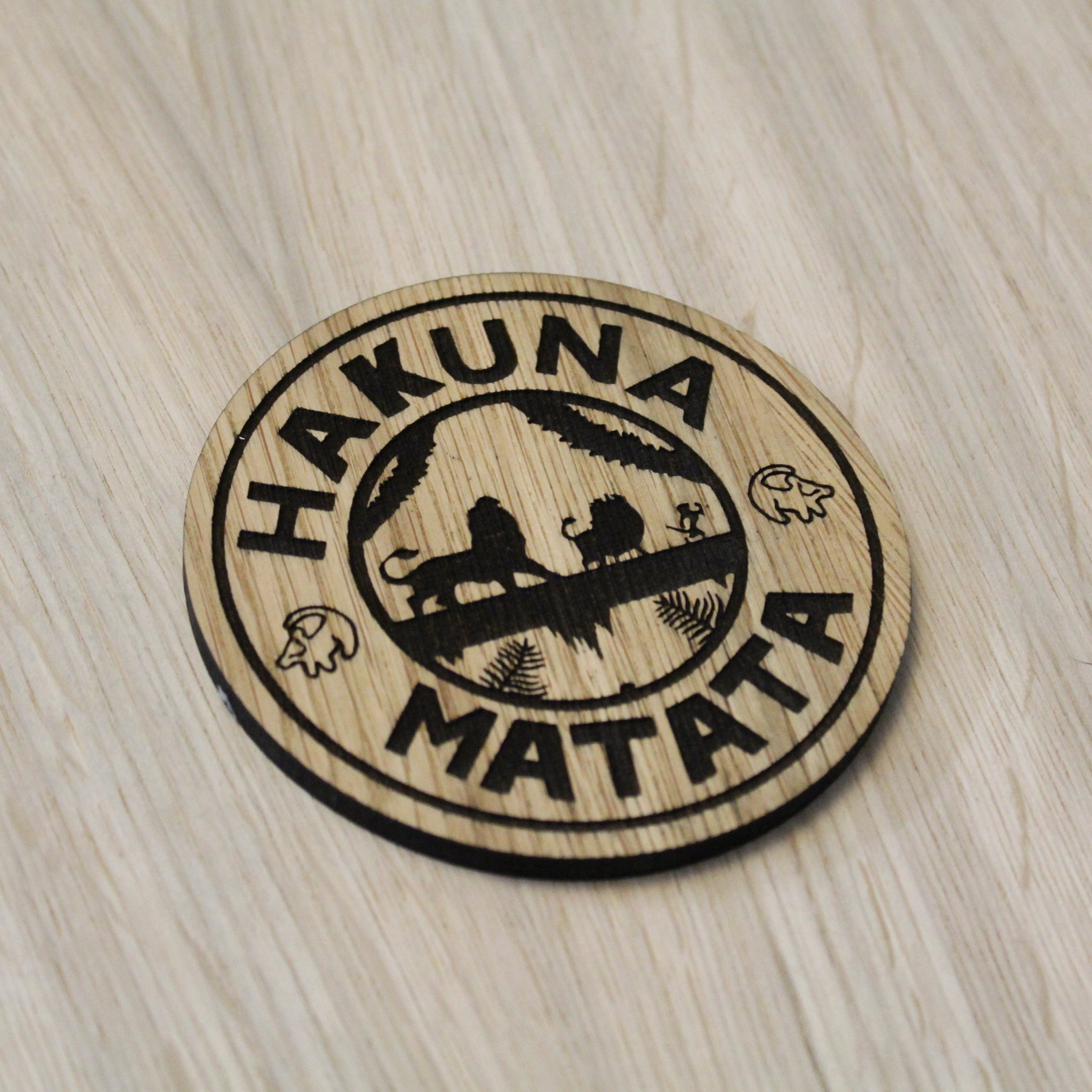 Laser cut wooden coaster. hakuna matata