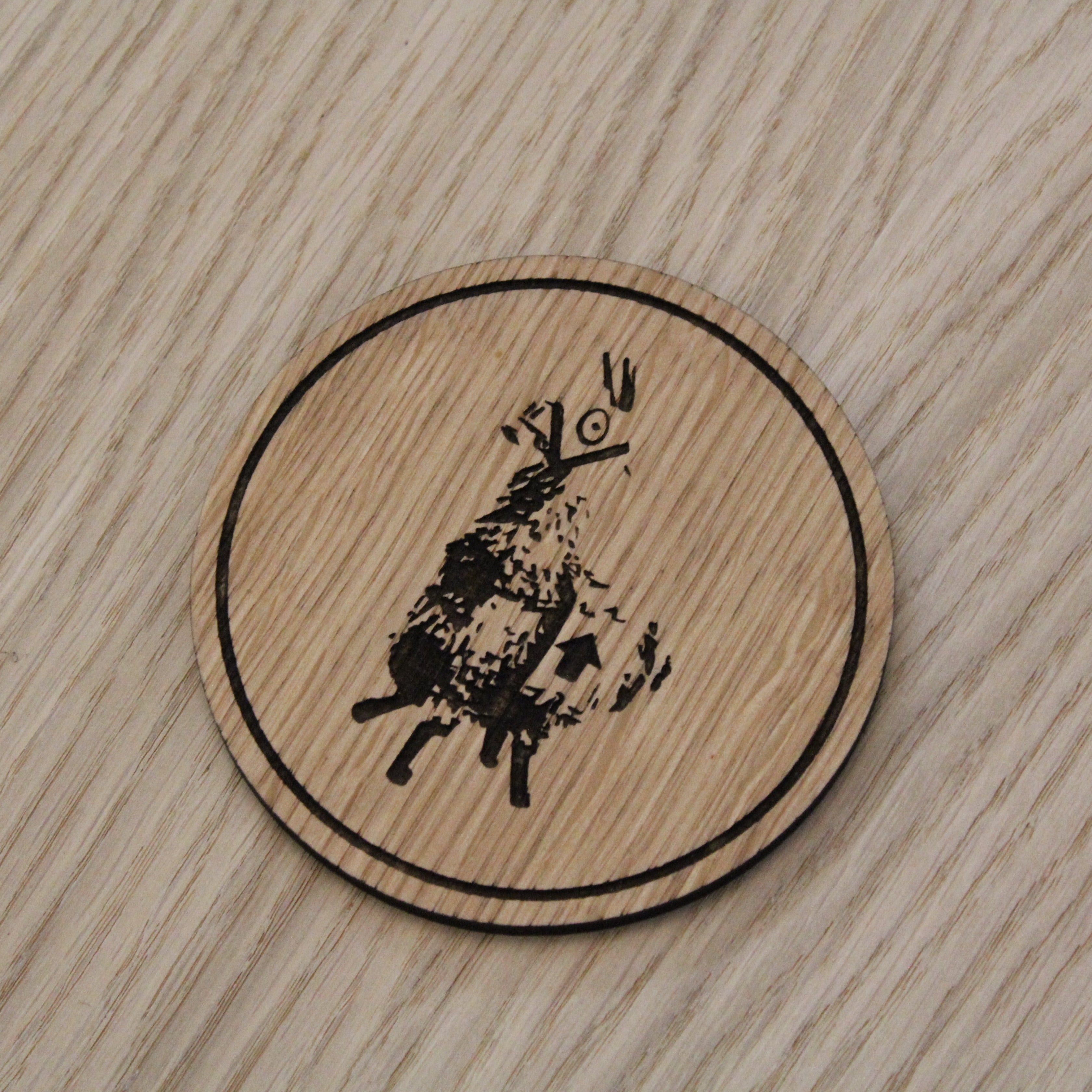 Laser cut wooden coaster personalised. Loot Llama