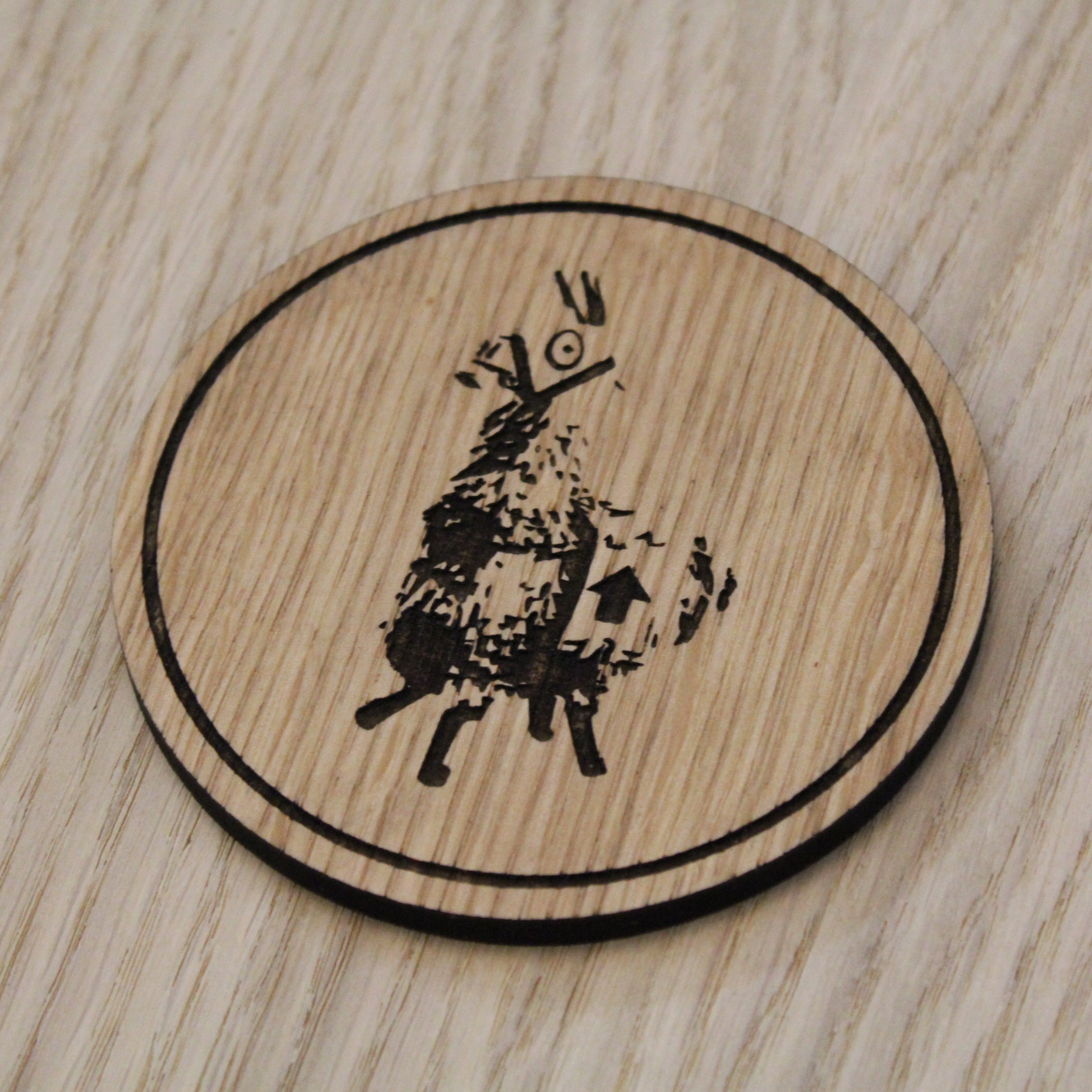 Laser cut wooden coaster personalised. Loot Llama
