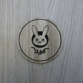 Laser cut wooden coaster. Overwatch D.va