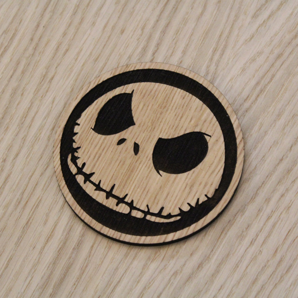 Laser cut wooden coaster. Jack Skellington pumpkin king  Nightmare before Chirstmas