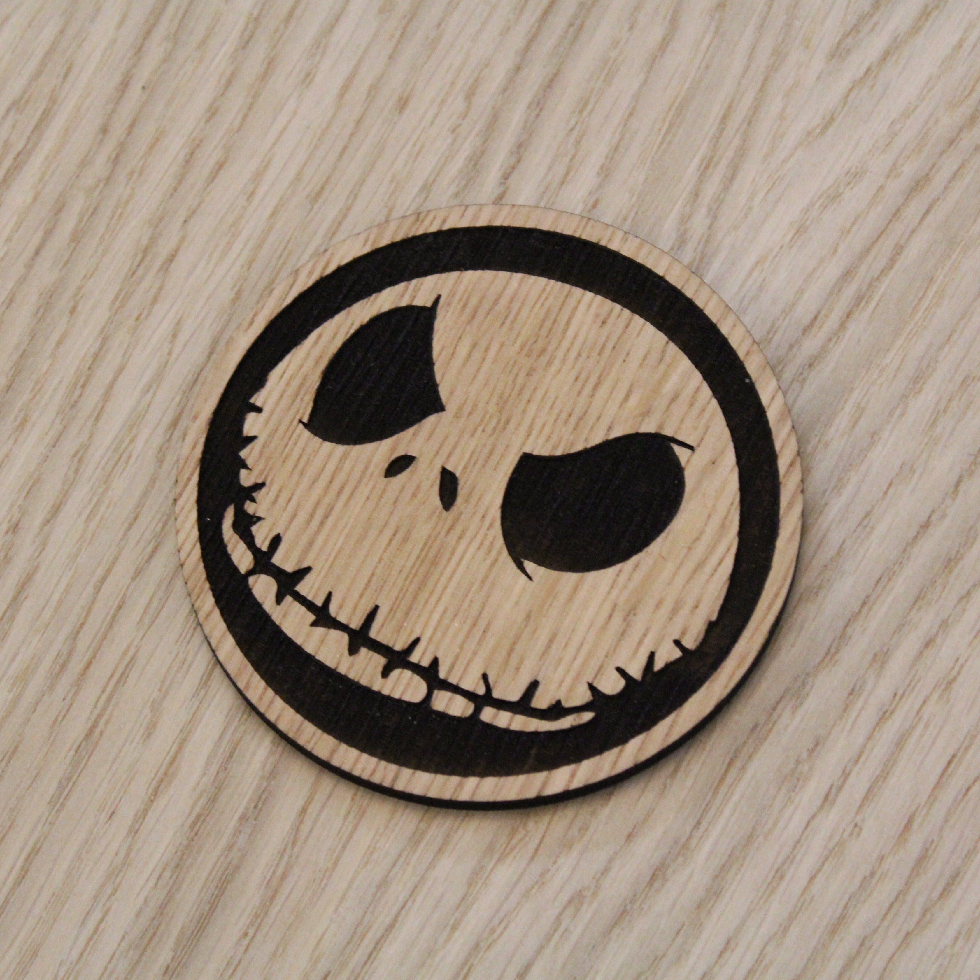 Laser cut wooden coaster. Jack Skellington pumpkin king  Nightmare before Chirstmas