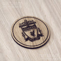 Laser cut wooden coaster. Liverpool
