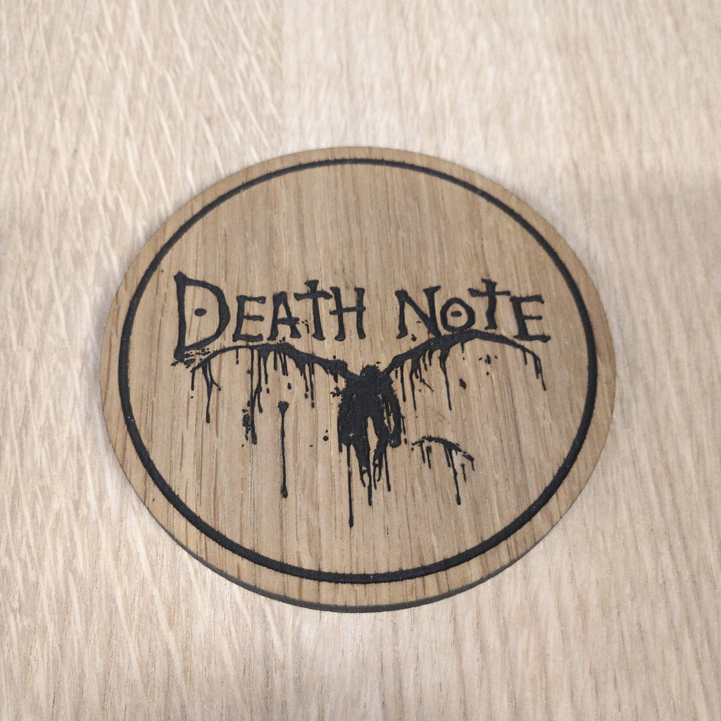 Laser cut wooden coaster. Death Note