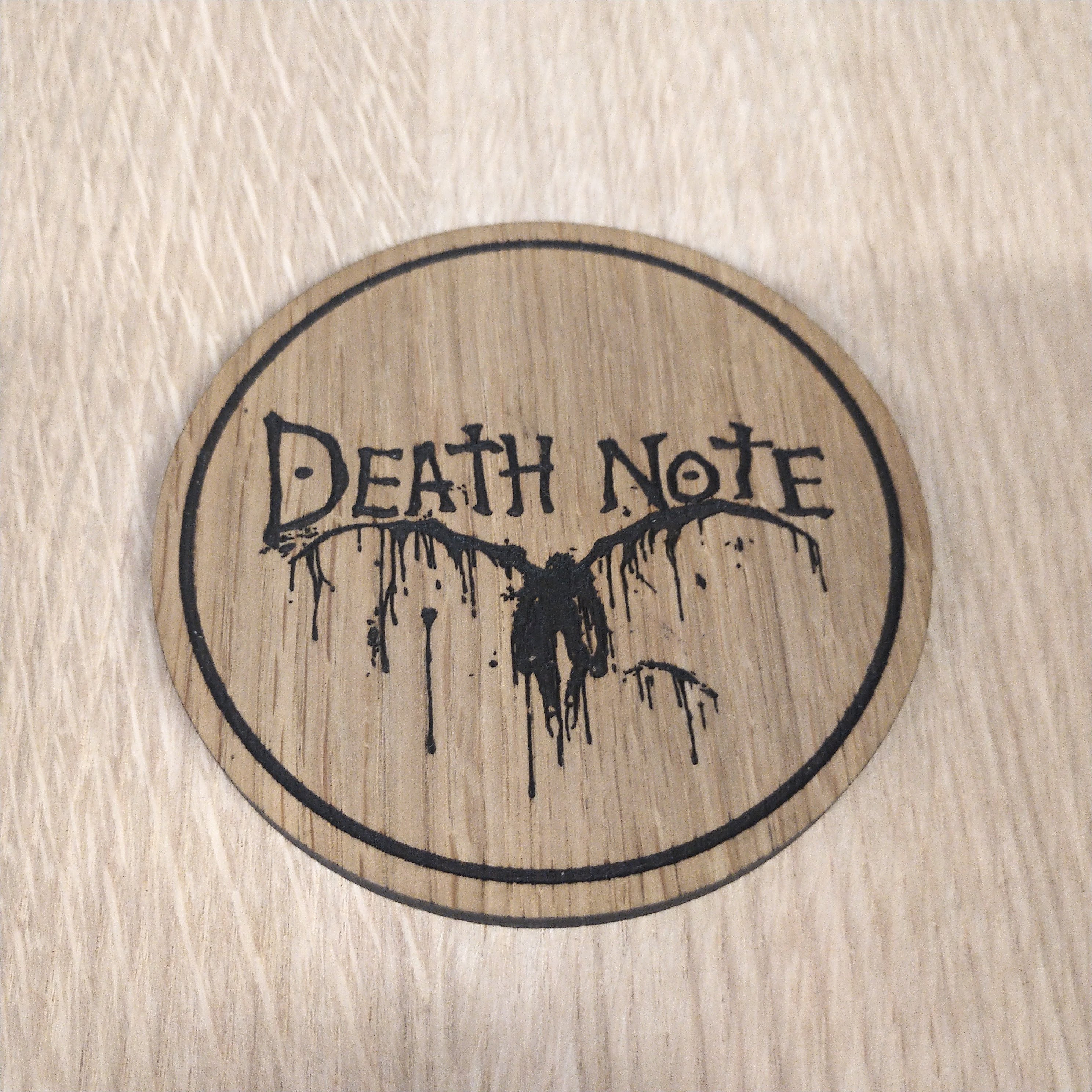 Laser cut wooden coaster. Death Note