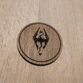 Laser cut wooden coaster. Dragon born Design