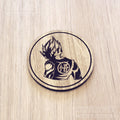 Laser cut wooden coaster personalised. Gouku