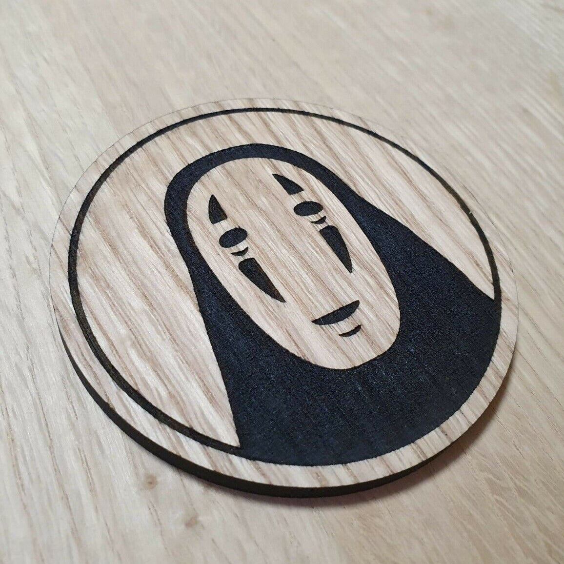 Laser cut wooden coaster personalised. no face