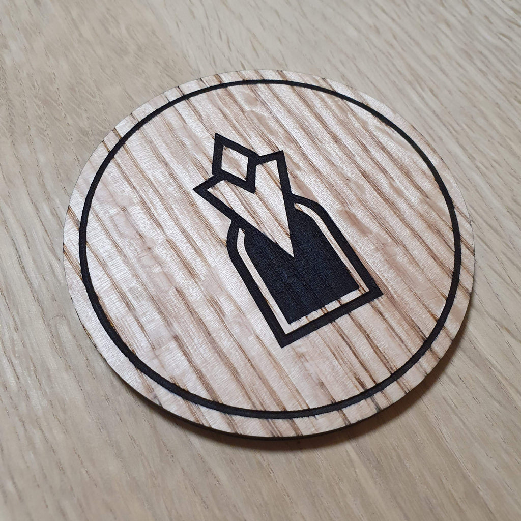 Laser cut wooden coaster personalised. Skyrim Location Marker