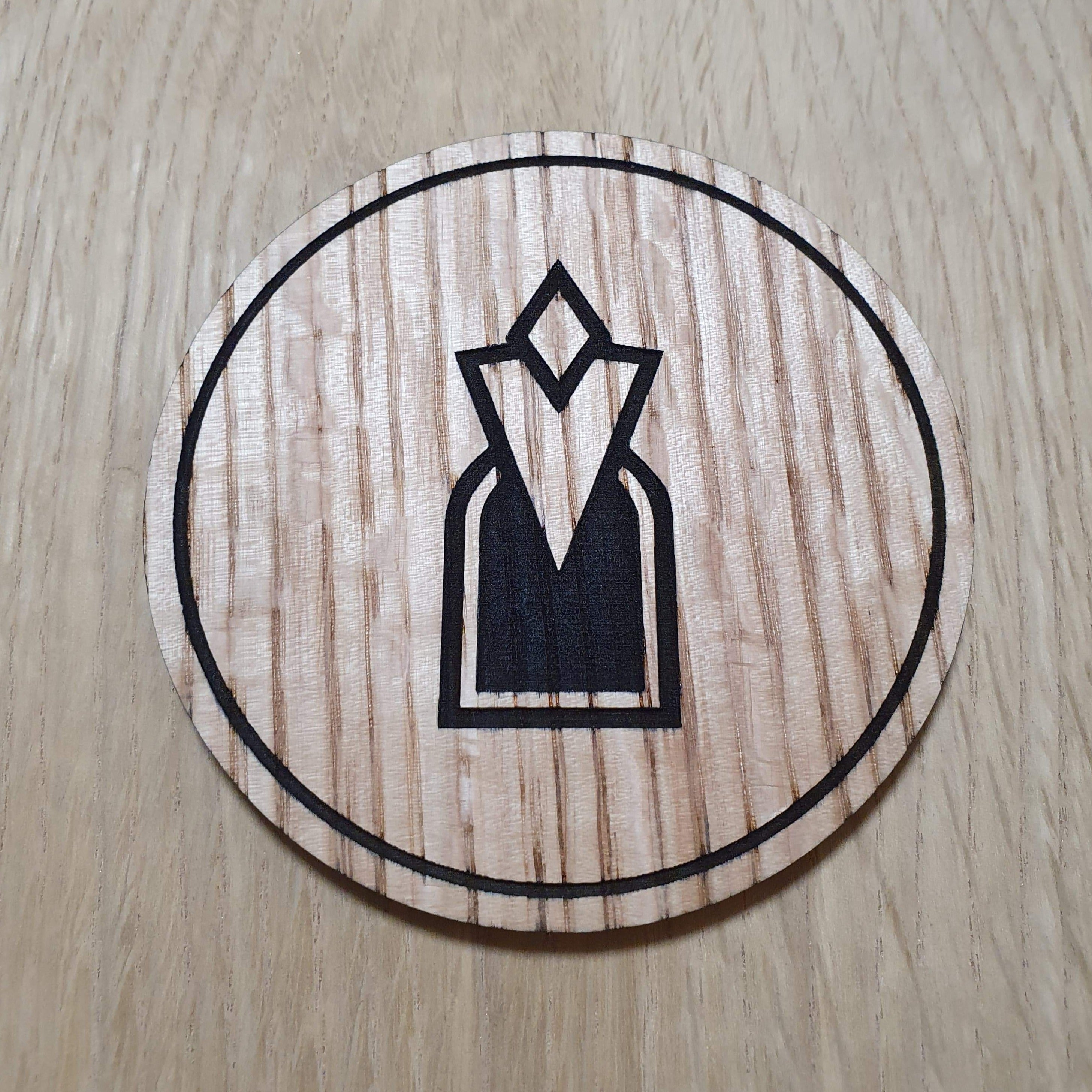 Laser cut wooden coaster personalised. Skyrim Location Marker