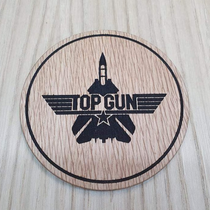 Laser cut wooden coaster personalised. Fighter Jet