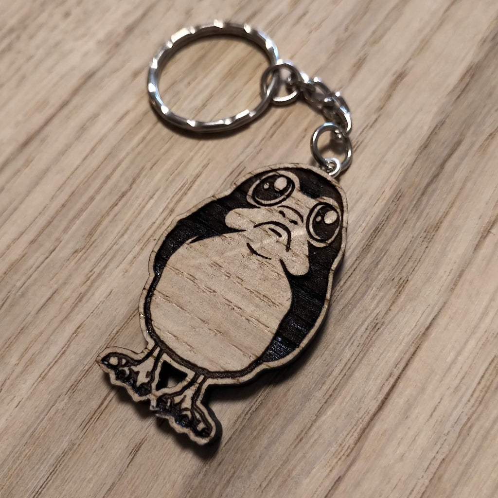 Lasercut wooden keyring keychain. pet Porg